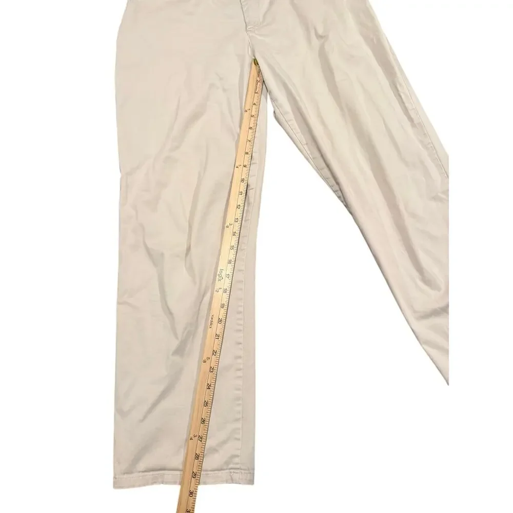 Lee Women's Parchment All Day Relaxed Fit Straight Leg Khaki Pants Size 10